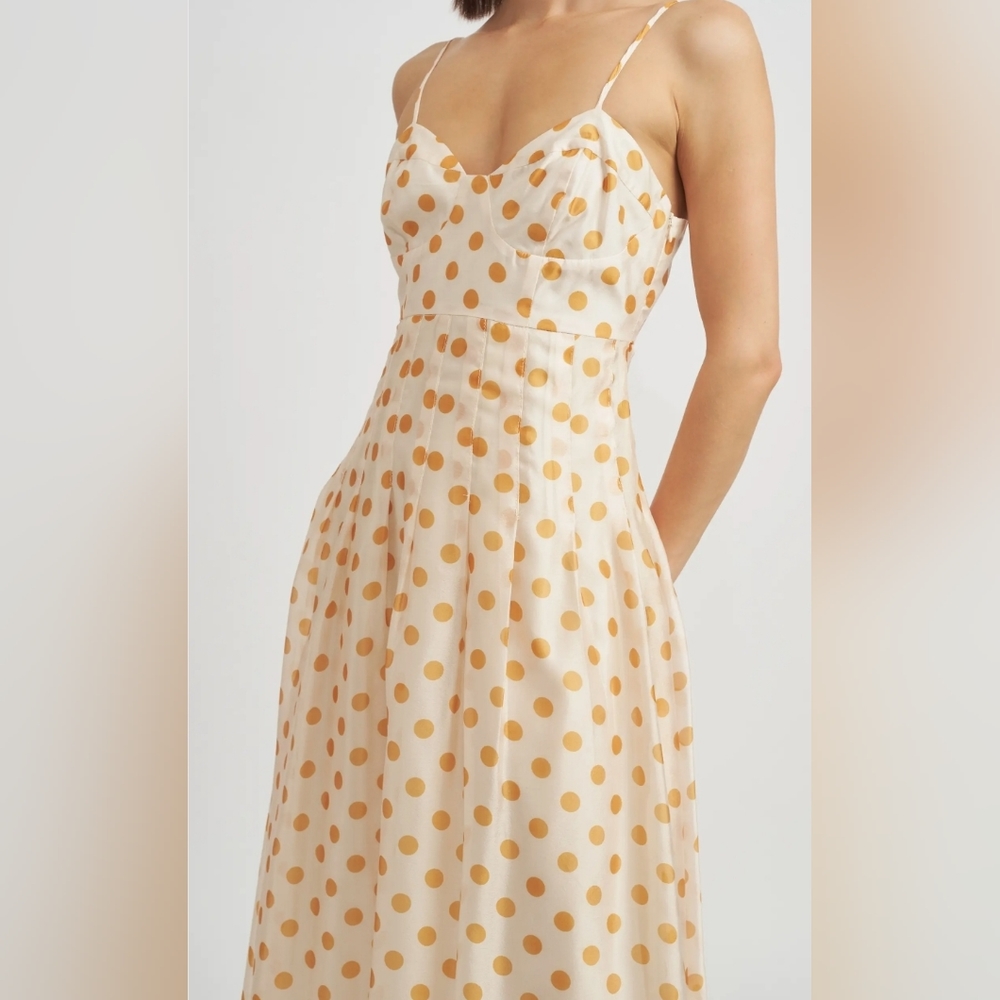 En Saison Long Polka Dot A-Line Dress Size Small